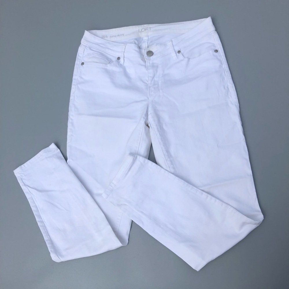 white skinny jeans Sz 28 Ann Taylor Loft